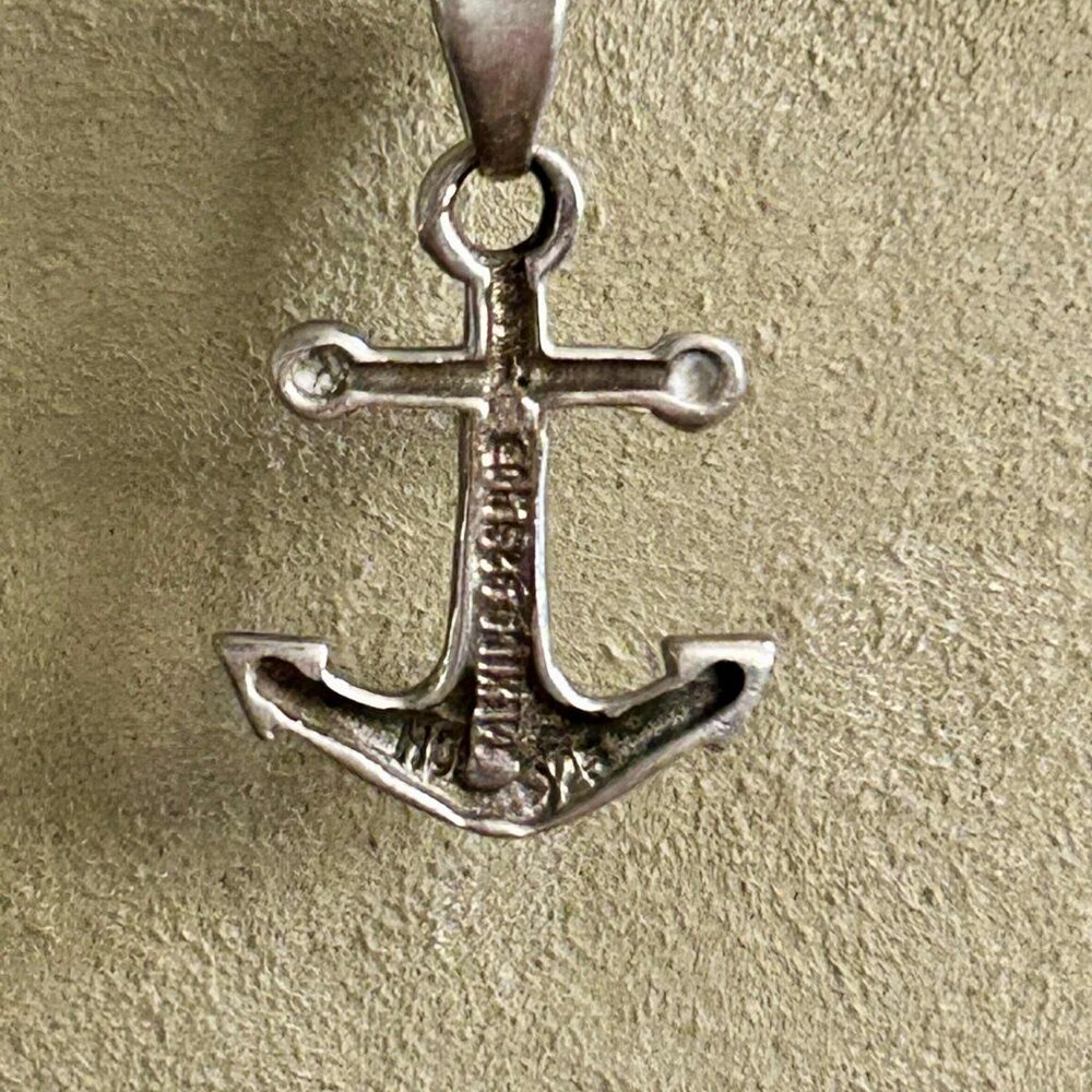 Anchor Pendant on 17-inch Snake Chain 925 Silver Necklace - Picture 3 of 3